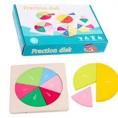 GENERICO - Juego Didáctico Disco de Fracciones de Madera para Niños
