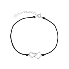 SANTORAL - Pulsera Corazón Doble - Hilo y Plata