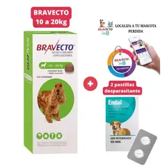 BRAVECTO - Antipulgas para perros de 10 - 20 kg + Geolocalizador para Mascota