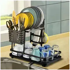 GENERICO - Escurridor de Platos de 2 Niveles Porta Cubiertos