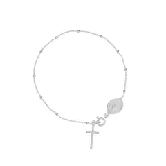 SANTORAL - Pulsera Denario Medalla Milagrosa 2mm - Plata