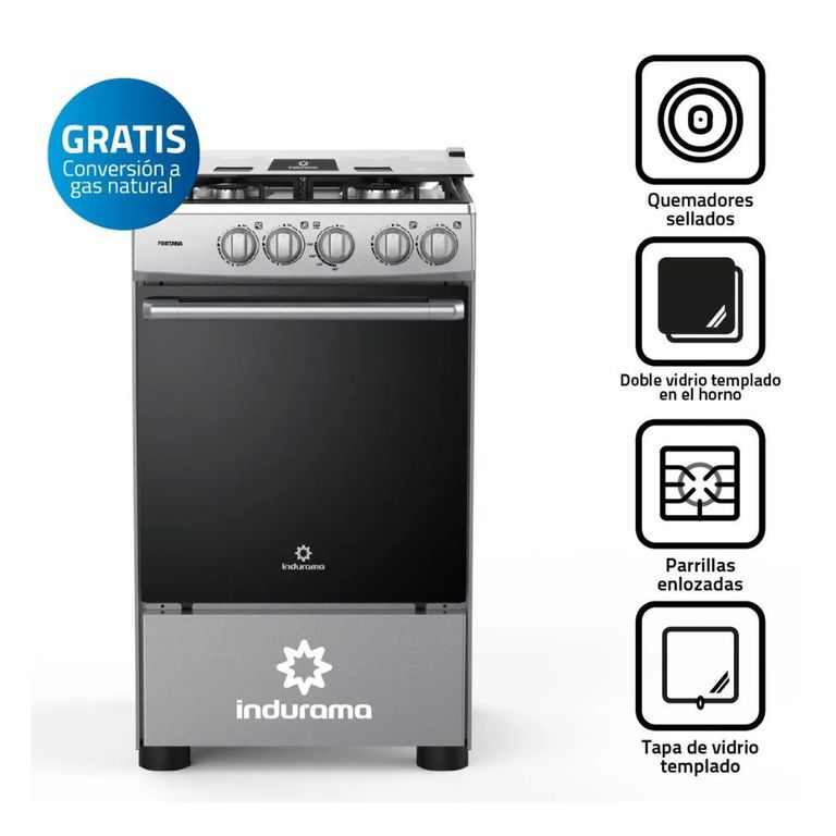 COCINA 4 HORNILLAS 20'' FONTANA GRIS