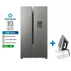 INDURAMA - REFRIGERADORA RI-788DI 508L NO FROST CROMA + PLANCHA ELÉCTRICA
