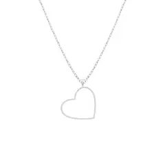 SANTORAL - Collar Corazón Gigante Brillos - Plata