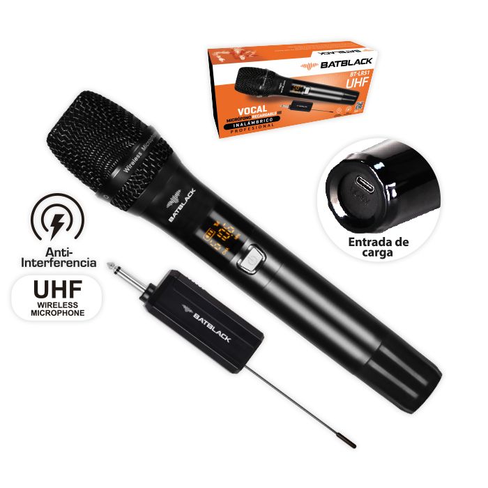 MICROFONO INALAMBRICO RECARGABLE UHF BT-LR51