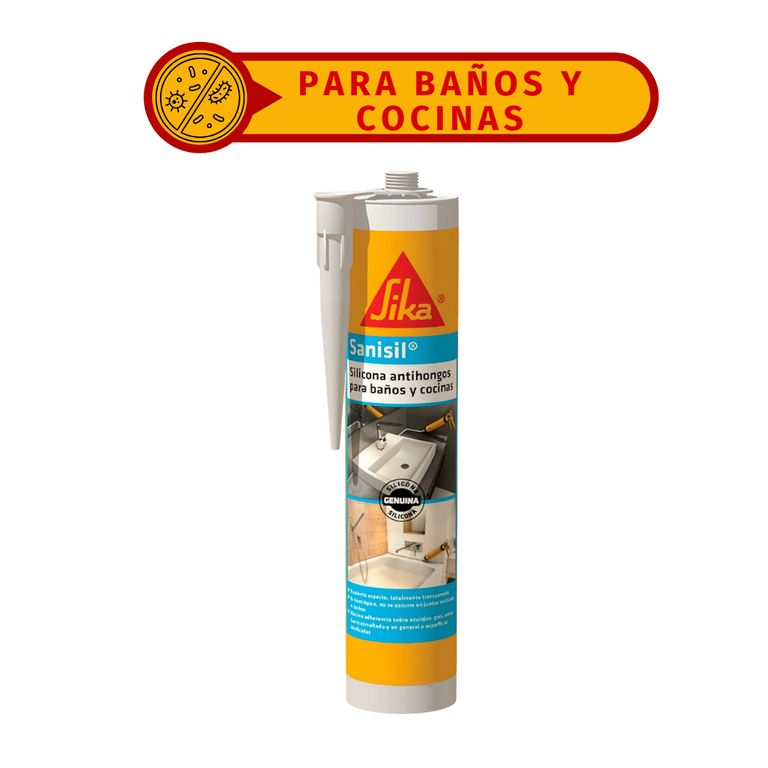Silicona Antihongos p Baños y Cocinas Sanisil Transparente 280ml