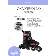 OKA - PATIN LINEAL OXA XTREMN 2.0 SEMIPRO ROSADO Y NEGRO M (33-36)