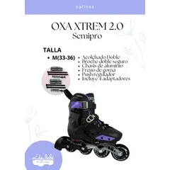 OKA - PATIN LINEAL OXA XTREMN 2.0 SEMIPRO LILA Y NEGRO M (33-36)