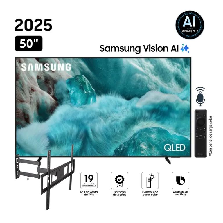 Televisor QLED 50 Visión AI Smart TV QN50Q7FA + Rack Giratorio