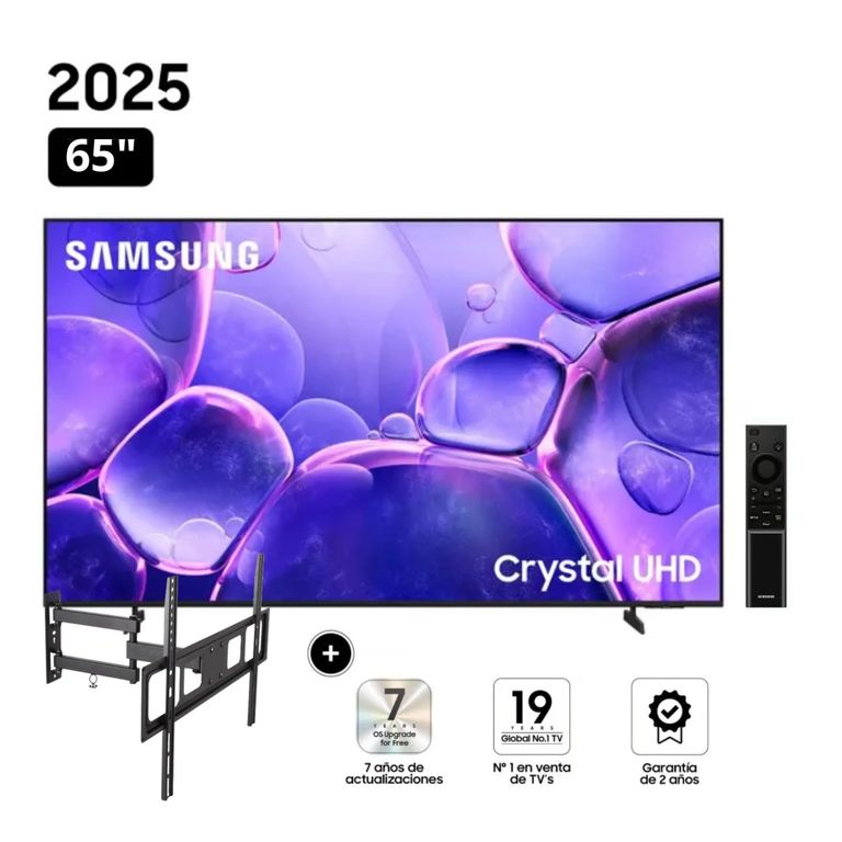 Televisor Smart TV 65 Crystal UHD 4K UN65U8000FGXPE + Rack Giratorio