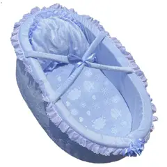 PEQUEÑAS TRAVESURAS - Moisés Portabebés Celeste para Muñecas Reborn