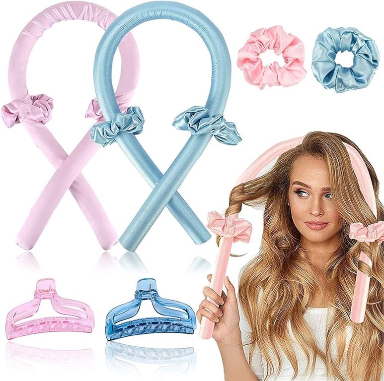 2 Set Rizador de Cabello sin Calor 3 Pza Ondas Nocturnas