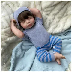 PEQUEÑAS TRAVESURAS - Muñeca Reborn Recién Nacido Lalo Vinilo Siliconado 45 cm