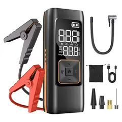 OEM - Arrancador de Auto 5 en 1 con Inflador 150PSI, Power Bank, Linterna LED y Pantalla Digital