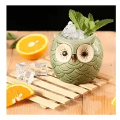 ICHIMATSU - VASO DE CERAMICA TIKI BUHO VERDE 660 ML