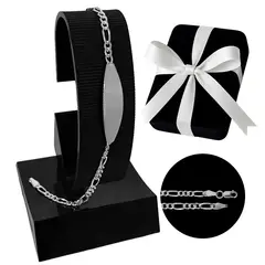 GENERICO - Pulsera Esclava Fígaro Ovalada Joya Plata 925 Regalo Unisex