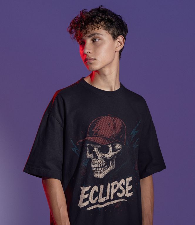 Polo oversize Calavera Grafity Del- Hombre