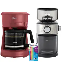 OSTER - Cafetera 4 Tazas BVSTDCDR5R + Molinillo de Cafe BVSTBMH24