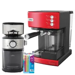 OSTER - Combo Cafetera Automática BVSTEM6603R + Molinillo BVSTBMH24