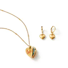 ESIKA - Set Collar + Aretes Heart Moments Corazon