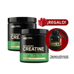 OPTIMUN NUTRITION - 2 Creatinas Optimum Nutrition 300g+Portaproteína