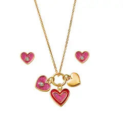 ESIKA - Set Collar + Aretes Festival Hearts Corazon Niña