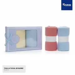 RIVESI - Toalla Facial Home de Latex Natural Paquete de 2