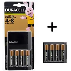 DURACELL - Cargador de Pilas + 4 Pilas AA + 4 pilas AAA