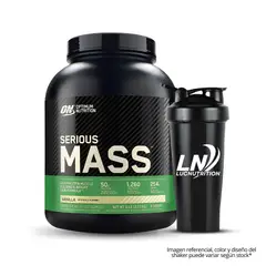 OPTIMUN NUTRITION - Serious Mass 6 LB Ganador de peso - Vainilla + Shaker