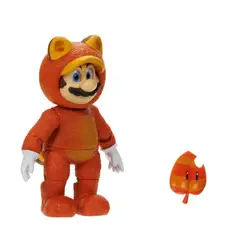 JAKKS PACIFIC - Super Mario Bros Movie - Figura de Mario Tanooki con Accesorio de Hoja