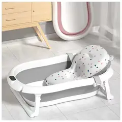 GENERICO - Tina Plegable para Bebe con Cojin Indicador de Temperatura - Gris