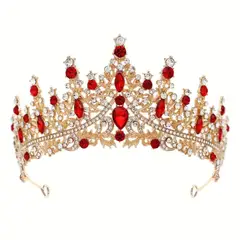 GENERICO - CORONA DE PRINCESA PARA CUMPLEAÑOS - COLOR ORO ROJO