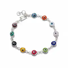 VANDRALA - PULSERA DE PLATA OJO TURCO COLORES VARIOS