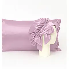 GENERICO - Set de saten malva GORRO +FUNDA