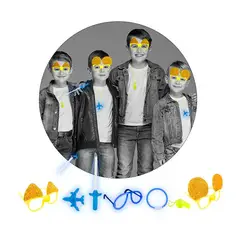 GENERICO - Cotillón para 4 NIÑOS Año Nuevo, 24 pzas