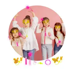 GENERICO - Cotillón para 4 NIÑAS Año Nuevo, 24 pzas