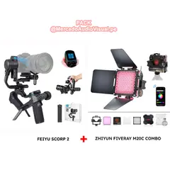 FEIYUTECH - Gimbal Estabilizador FEIYU SCORP 2 para cámaras DSLR profesionales + ZHIYUN FIVERAY M20C COMBO