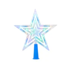 GENERICO - Estrella Árbol Navidad LED 20cm Multicolor RGB Enchufe Cono
