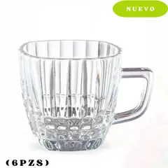ICHIMATSU - Set de Tazas de vidrio Rayas 265 ml x6 piezas