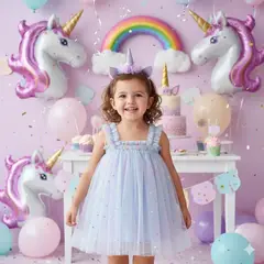 GENERICO - VESTIDO PARA BEBE DISEÑO DE UNICORNIO