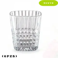 ICHIMATSU - Set de Vasos cortos de vidrio Rayas 305 ml x6 piezas.