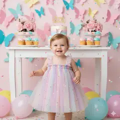 GENERICO - VESTIDO PARA BEBE DISEÑO DE MARIPOSAS