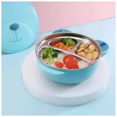 BABY - Plato Térmico Infantil Antideslizante con Tapa + Cuchara