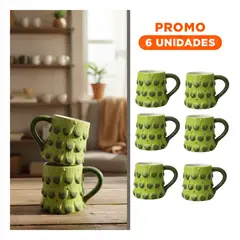 GENERICO - Pack6 Vaso Arbol De Pino Con Diseño Navideño Y Acabado Festivo Verde