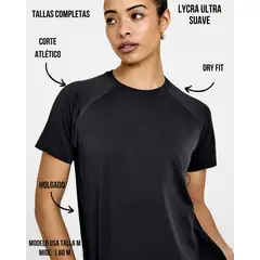 GENERICO - POLO DEPORTIVO MANGA CORTA MUJER DE LYCRA - CAMISETA MANGA CORTA MUJER