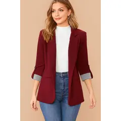 GENERICO - Blazer saco en guinda