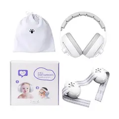 GENERICO - OREJERAS ANTIRUIDOS 2 EN 1 PROTECCIÓN AUDITIVAS PARA BEBÉS - GRIS