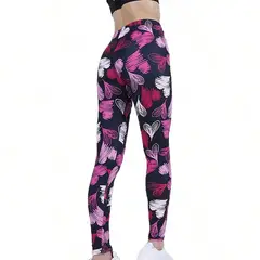 GENERICO - Leggings con estampado de corazón para mujer de alta elasticidad