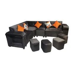 GENERICO - Seccional ZAID 4 CUERPOS 4 PUFF + 5 cojines de regalo