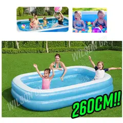 GENERICO - Piscina Inflable Grande Rectangular Familia Niños 260x160